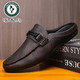 
Woodpecker Casual Thin High-end Business Black Men's Lof Beanie Shoes Men's Leather Shoes Outdoor Breathable Trendy Soft Leather Waterproof D898 Black 39