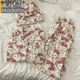 莫代尔冰丝睡衣女ins风凯蒂猫hellokitty春夏季可爱甜美三件套家居服女 14116# M 【建议80-100斤】