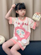 Pyjamas Girls Pure Cotton Sommer Kurzarm 2025 Neue Kinder niedliche Cartoon Girls Home Clothing Medium und große Kinderset 831 100 [8 Codes] 100-110 cm 30-40jin [Jin gleich 0,5 kg]