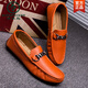 Specht Frühling und Sommer Neue Herren Beanie Schuhe Korean faule Schuhe Low top top topper Lederschuhe weiche Oberfläche Weiche Sohle trendige Herren -Freizeitschuhe Weiß 9230 41