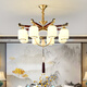 JPHZNB solid wood new Chinese chandeliers full copper living room lamp Guangzhou Zhongshan lamp whole house hall main lamp 2023 new model 9889/6 head