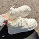 Specht dick gelöste kleine weiße Schuhe für Sommer Frauen 2025 Neue dünne atmungsaktive Frauenschuhe mit Rocksport und Freizeitschuhen für Frauen Weiß 38 (240 mm)