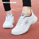 斯凯奇（Skechers）男鞋夏季新款黑武士网面透气跑步鞋子男轻便舒适减震运动鞋健步鞋 白色/黑色6625（一脚蹬） 42