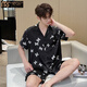 Modal High-End New Herren-Pyjamas Sommer kurzärmelige Shorts Seide Dünne Kühlkleidung großer Anzug Sommermänner 3899 Pine Green L (Gewicht 100 bis 139)