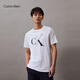 卡尔文·克莱恩（Calvin Klein）CK Jeans夏季男士休闲通勤经典字母印花纯棉短袖T恤40KC829 YAA-月光白 S