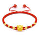 BZK New Gold Zodiac Transport Beads Pure Gold 999 Zodiac Year Accessories Braided Bracelets for Family 0.04g Zodiac Pig DIY Braided Rope Accessories