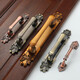 Mi Hong light luxury retro wooden door pull hand Chinese antique bronze and zinc alloy double door sliding door wardrobe 3923-Dahong ancient length 282