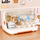 Nafenai bottle storage box baby tableware drain rack baby dustproof lidded food storage cupboard storage box large white orange with 6 brackets