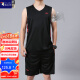 Holzspecker Sport Basketball Uniform Sommer Casual Anzug dünne, schnell trocknende lose ärmellose Weste Shorts Fitness SD757 mittelblau L 100-120jin [Jin entspricht 0,5 kg]