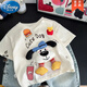 Disney Summer Cartoon Court-manche à manches à manches courtes mignonnes mignonnes poupées chiot tridimensionnelles poupées polyvalentes Baby Baby Round Necy Pullover