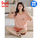 
Catman (MiiOW) [Chinese Valentine's Gift] Pajamas for women pure cotton summer short-sleeved shorts pullover thin style for wear outside comfort and casual home Z9855 main picture model M [Suggested 80-100Jin [Jin equals 0.5 kg] wear]