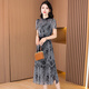 
Mrs. Ke Beiergui's high-end yarn printed dress for women's summer 2025 new light luxury exquisite celebrity hot dress M