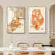 New Chinese restaurant decorative painting persimmon painting dining room hall hanging painting two-part Japanese kitchen table background wall mural JD15937 40*60/40*60