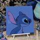 He Jiangong Stich painting set Stich Quartz Sand Texture Drawing Diy full set of materials hand-painted colored acrylic cartoon digital oil painting Structure Drawing 9721 60*60cm inner frame + outer frame (default wood color