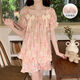 Bei Yifu Pajamas с грудной подушкой для женщин для летних шорт, облачный хлопковый интернет-знаменитость тонкая милая сладкая мультипликационная одежда набор домашней одежды ZZ9902-2# Little Red Flower m