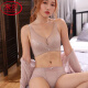 浪莎（LangSha）性感内衣女士夏季薄款无钢圈文胸薄款聚拢调整型水晶杯胸罩 肤色/套装含内裤 95C 42