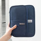 Pupan ID Passport Bag Portable Air Ticket Ticket Clip Haushaltsregistrierungsbuch Sortierbeutel im Ausland große Kapazität Aufbewahrung Tasche Kleine Trompeten-Navy Blau