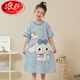 Langsha Girls Nightgown Summer Cotton Children's Pyjamas Little Girl Cute Cartoon Princess Style Fin Jupe de filles à manches courtes 9905 Mélodie Q # Jupe à manches courtes 8 taille recommandée 100-110 cm taille moyenne