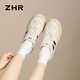 ZHR women's shoes new moral training shoes for women's classic board shoes flat white shoes for women versatile age-reducing lightweight soft sole casual shoes Mi black 36