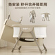 ULOP crib multi-functional mobile baby cradle one-click folding newborn bb rocking bed portable sleep artifact free installation nap bed + mosquito net + mattress khaki