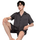 Yalu 2025 Sommer Youth Cardigan Casual Pyjama Herren-Eisseide Kurzärärmelte Shorts Anzug Hauskleidung kann außerhalb von 6624 l empfohlen werden 100-120jin [Jin entspricht 0,5 kg]