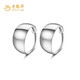 Lao Fengxiang silver earrings for women, glossy pure silver earrings and earrings, a birthday gift for mother, a gift for wife and girlfriend, silver jewelry, a pair of pure silver earrings (approximately 2.5g)