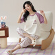 
Victoria's style women's summer pure cotton pajamas new V-neck short-sleeved cropped pants loose and casual can be worn outside home clothing set 9855 (short sleeves + shorts) M size recommendation (80-100Jin [Jin equals 0.5 kg])