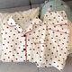 
Catman MiiOW Gentle Style Girl Love Cardigan Pajamas Can be worn outside in spring new wrinkled cloth home clothes long-sleeved suit KK3527# M [Suggested 80-100Jin [Jin equals 0.5 kg]]