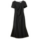 
Shangdubi La temperament square collar puff sleeve hem slit pinch pleated design dress for women in summer waist-hugging and slimming fishtail small black skirt