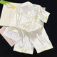 Ran Yilan's same style of Champagne Xiling Xiaoqing Ice Silk Pajamas for Women in Summer Short Sleeve Set Thin Girl Contrast Two-Piece Set #yx-9214 XL X131-145Jin[Jin equals 0.5 kg]