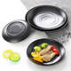 
Metamine tableware black plate commercial catering plastic dining plate bar bar snack plate kimchi dish ljp1098 half piece 36 pieces 0 inch