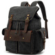 Slazenger/Slazenger retro gran capacidad de lienzo resistente al desgaste mochila de piel de vaca negra