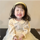 SNQP children's headband does not tie the head, girl's headband, cute hairpin, little girl's face-washing non-slip fabric hair binding hair accessory, Gao Luding yellow headband 1 piece