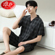 
Langsha 2025 new pajamas men's summer short-sleeved shorts summer thin casual can be worn outside large-size home clothing set 6623 men's M standard M (high 165/100 Jin [Jin equals 0.5 kg])