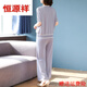 
Hengyuanxiang 2025 new middle-aged mother summer suit set fashionable short-sleeved ice silk T-shirt middle-aged and elderly women's knitted two-piece set 9923 navy blue M (recommended 85-105Jin [Jin equals 0.5 kg])