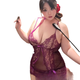 Lace Night -Gown Perspektive heiße Gurte verlockende hohle Hossportreine rein sexy Charme Lila Masche großer Größe Pyjamas 1098 Schwarz XL