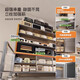 
Kitchen storage rack dining side storage cabinet floor-standing multi-layer stone side cabinet multi-function storage cupboard cabinet stone slab high-end gray (120 long) six-layer-with rock slab countertop