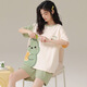 Xushansi Pyjamas Mädchen können kurzärmelige neue Cartoon süße Dinosaurier-Heimanzug 2025 679 Green Dinosaur M Empfohlen 80-90jin [Jin gleich 0,5 kg]