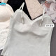 酷章（KUZHANG）森色系6167性感蕾丝立体钩花乳胶固定薄杯吊带美背心女 奶白 均码 85到125斤