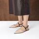 CHARLES&KEITH25冬季新品气质尖头平底扣饰凉鞋单鞋CK1-70580281 Nude肉色 35 （225）