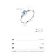 Fat Donglai's same style aquamarine ring S925 sterling silver light luxury light sea blue diamond ring women's niche design light sea blue ring US size 7 (54mm)