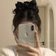 Black double-sided bow hair clip 2024 new large hair clip back of the head high-end hair shark clip hair accessory black bow hair clip