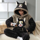 
QCDPRO Zuosu Clothing Store Coral Pajamas Winter Men's Fall and Winter Thickened Flannel Warm Cartoon Home Clothing Set 9901* Hooded Set M Small [80-90Jin [Jin equals 0.5 kg]]
