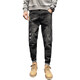 AEXMERE Men's Ripped Jeans Summer Brand Trendy Brand Slim Feet 2025 Nouveau été 6636 Black 31
