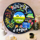 
Mimingle Ten Qintian Hand-painted Graffiti Vinyl Records Diy Digital Oil Painting Ornaments Decorative Painting Unzipped Handmade Gifts RS16778 Diameter 25cm Thickened Inner Frame