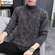 Pull à collier moyen modal Mink Velvet Black Fil Black en hiver épaissis en velours chaud en velours à demi-haut à couche K12156 Black 2xl (recommandé 135-150jin [Jin est égal à 0,5 kg]))