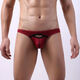 Half double thong men's low-waisted sexy hip-lifting underwear, breathable cotton comfortable U-convex free-to-take-off back empty T-pants gay 0 339 red M men's size M