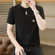 
Woodpecker (TUCANO) summer ice silk knitted fake two-piece short-sleeved T-shirt men's Korean style slim and cool and thin half-sleeved T-shirt top 6625 black M (90-110Jin [Jin equals 0.5 kg])