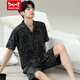 Catman (Miiow) Pyjamas Herren Sommer kurzärmelige Kurzfilme der Sommer-Männer-Männer-Stil können an der Außenseite locker und lässig und locker in großer Größe 6624 Männerstil 5xl Standard (260jin [Jin entspricht ca. 0,5 kg])) getragen werden.