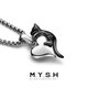 Mingyang Decoration Sea Mysh Sterling Silver Love Cat Pendant Collier pour hommes Trendy Femmes Niche Design Sweater Chaîne Hanging Decoration Sterling Silver Pendant + Silver Chain 50cm